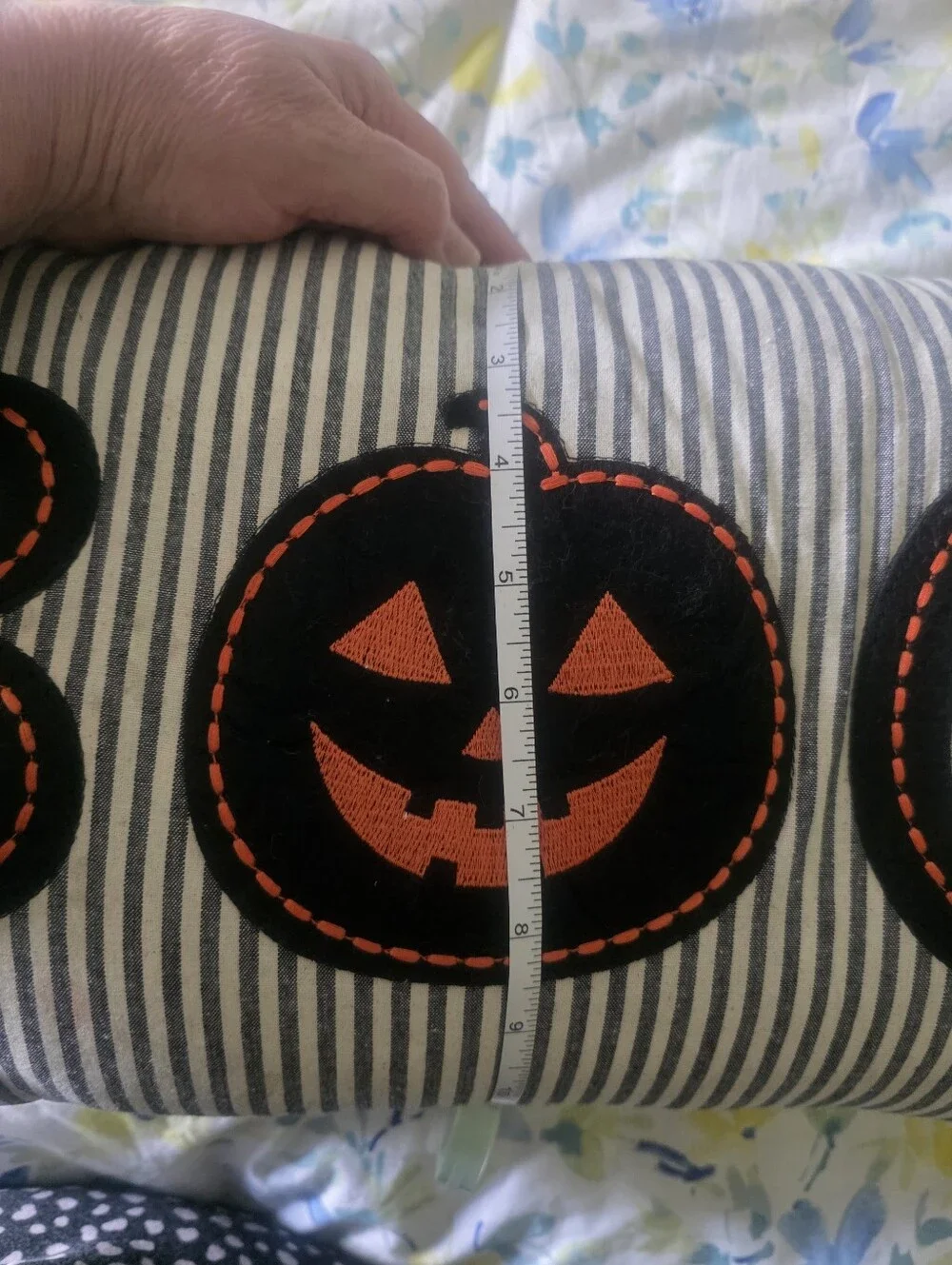 Halloween Boo Pumpkin Jack-O-Lantern Rectangular Throw Pillow 20 X 12 Zipper